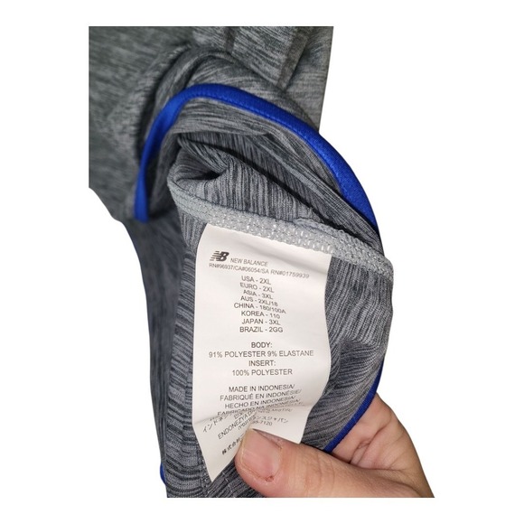 New Balance Women Athletics Half Zip Fitted Light Jacket 2X Gray/royal Blue - Picture 3 of 7